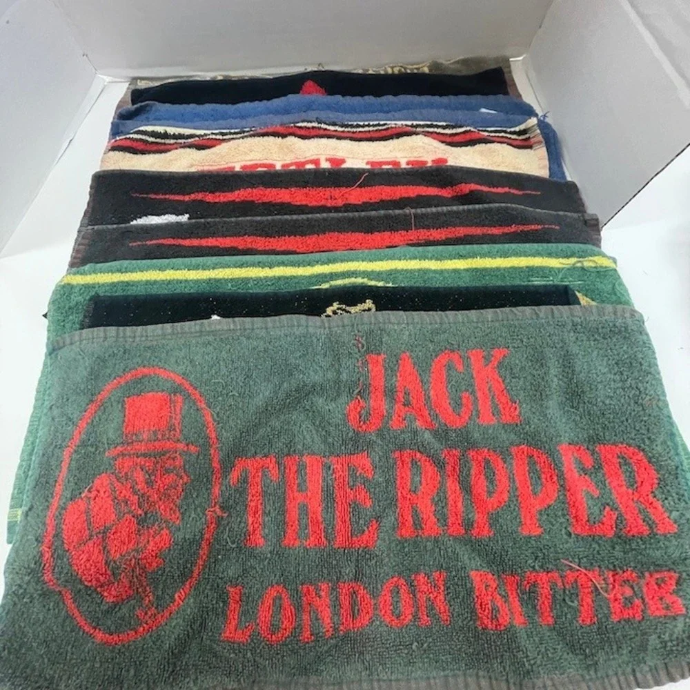 Vintage British Pub Bar Towels Lot of 10 – Rare Breweriana Collection